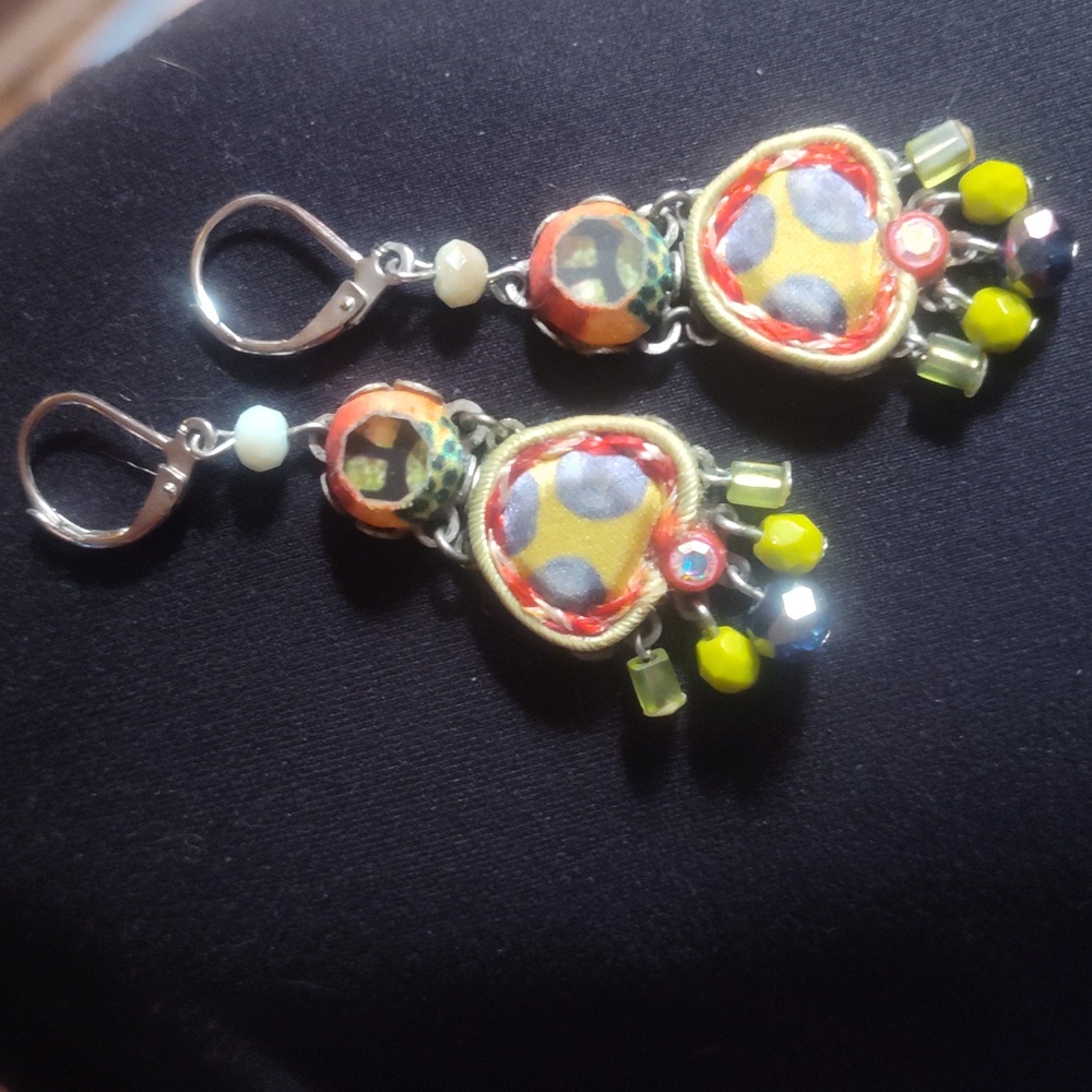 Ayala Bar Colorful Beaded Dangle Earrings NWOT